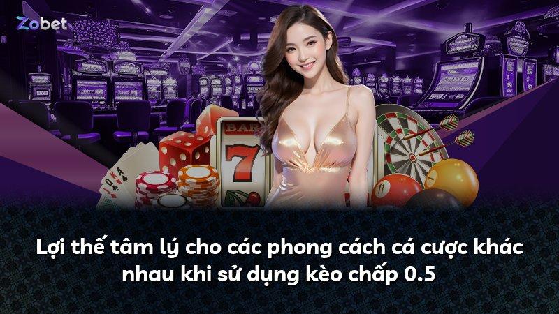 Lợi thế tâm lý cho các phong cách cá cược khác nhau khi sử dụng kèo chấp 0.5